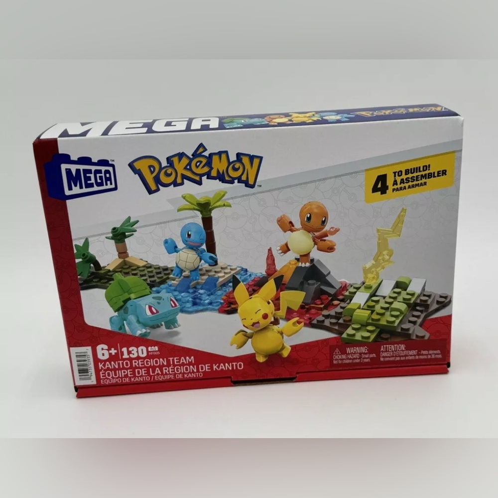 MEGA Pokémon Action Figure Building Toys Set Kanto Region Team 130 Pieces. New